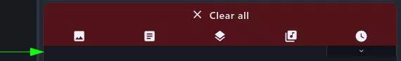 Green arrow pointing to the location of the little almost invisible layer info buttons under the clear buttons