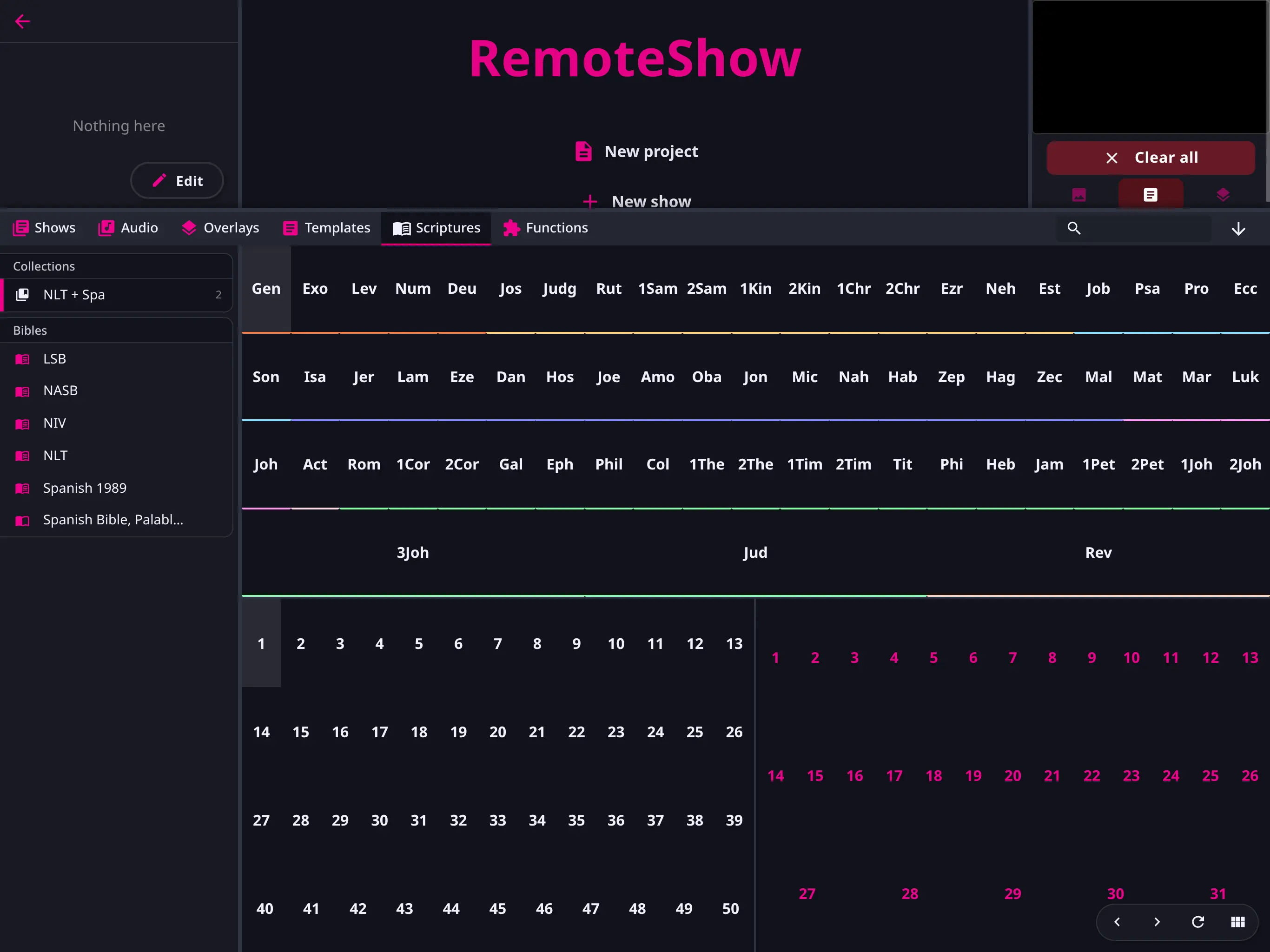 Scripture grid view on tablet
